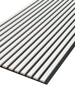 Akustinė tašelių plokštė PVC Balta su juodu veltiniu - Image 3